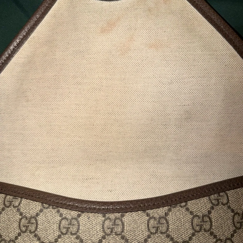 Gucci Tan and Brown Monogram Shoulder Bag••AUTHENTIC **